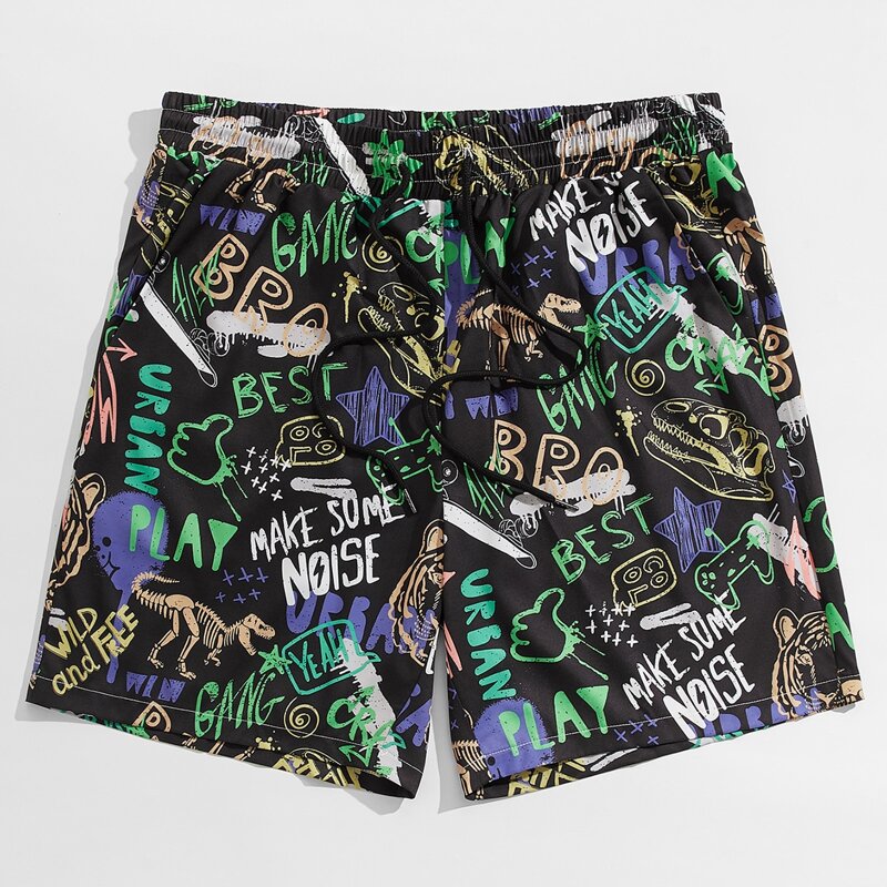

Guys All Over Print Drawstring Shorts, Multicolor