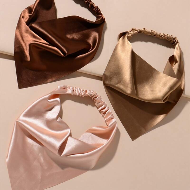 

3pcs Solid Kerchief, Multicolor