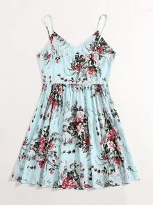 SHEIN Vestido de tirantes con estampado floral - Multicolor - Ver 2