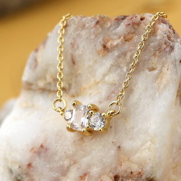 

Zircon Detail Gold Plated Necklace