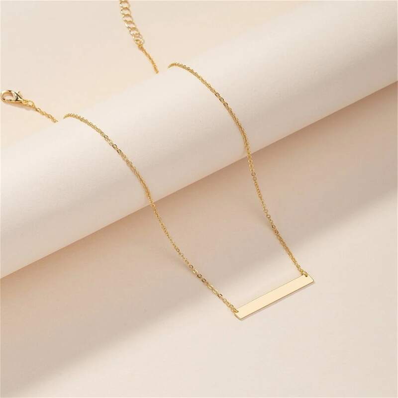 

Vertical Bar Pendant Necklace, Gold