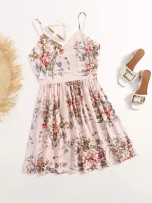 SHEIN Vestido de tirantes con estampado floral - Multicolor - Ver 1