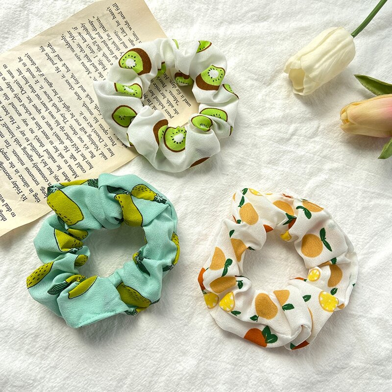 

3pcs Fruit Scrunchie, Multicolor