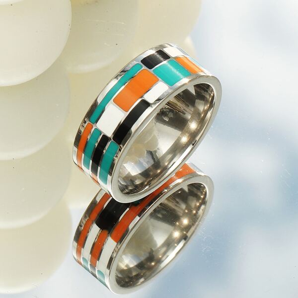 

Stainless Steel Ring, Multicolor