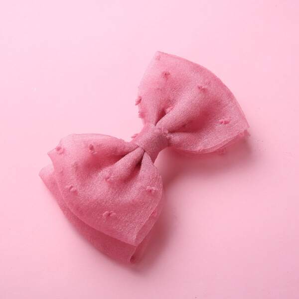 

4pcs Baby Bow Decor Hair Clip, Multicolor