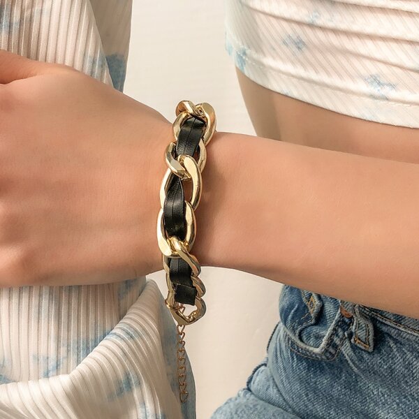 

Simple Chain Bracelet, Black