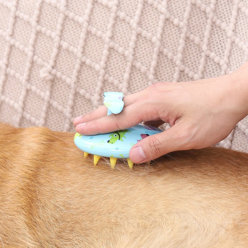 

1pc Cartoon Graphic Pet Bath Brush, Blue