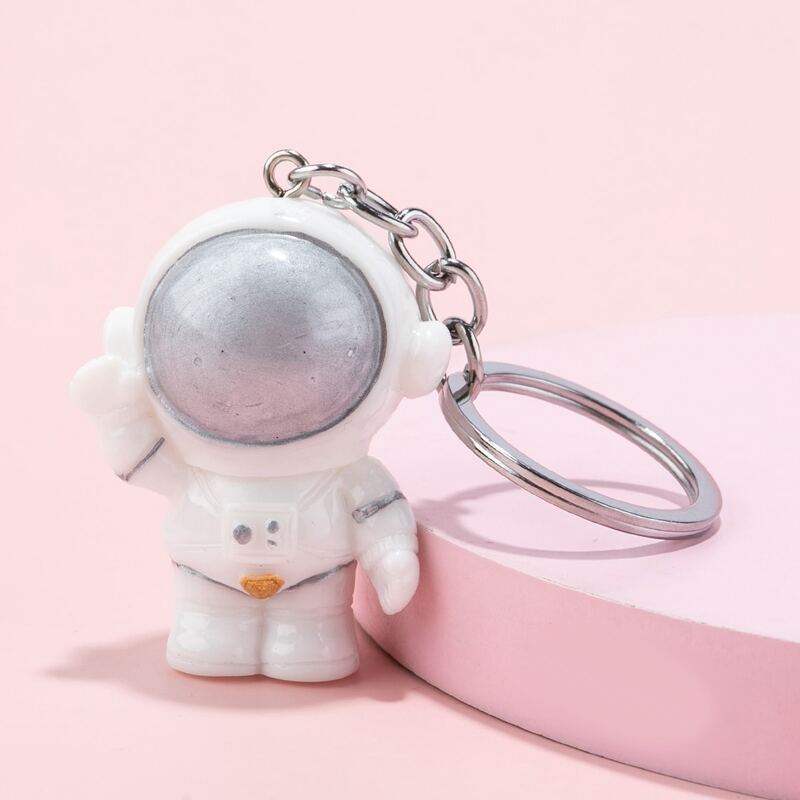 

Mini Astronaut Keychain, White