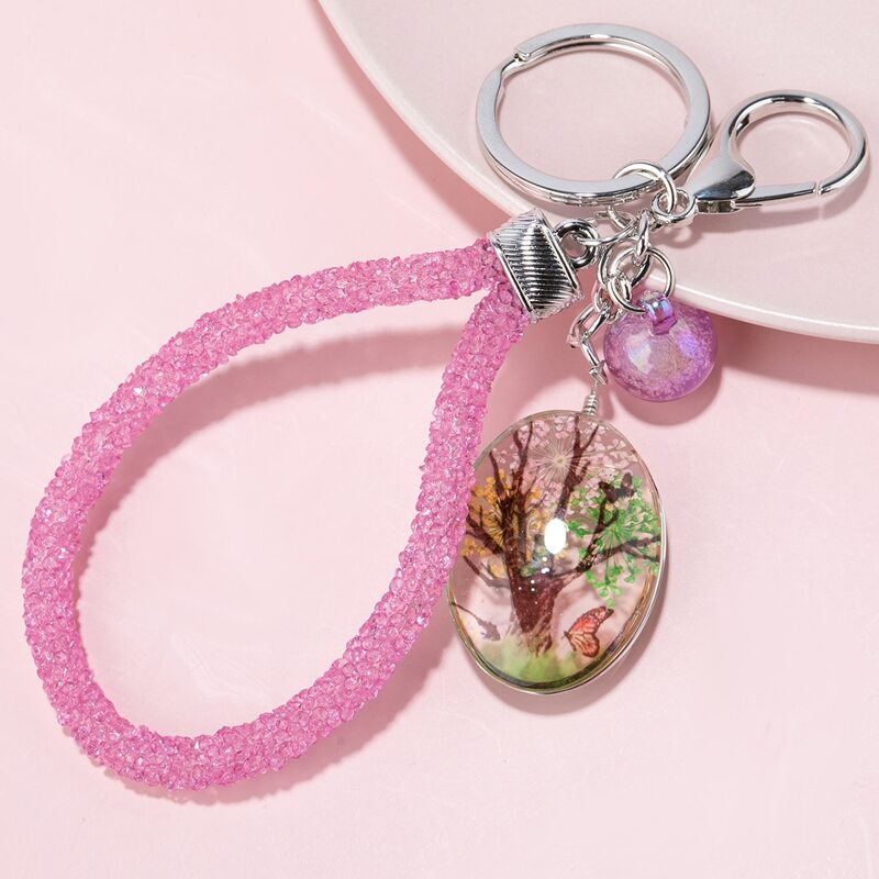 

1pc Rhinestone Keychain, Purple