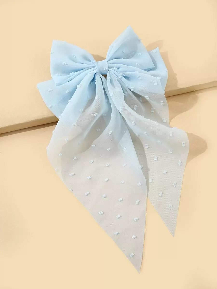 Casual Solid Color Bow Hair Clip, Suitable For Everyday Wear Claw Clips Hair Claws Hair Barrettes, School Stuff, Elegant, College, Bows, Cute, Hair Accessories, Head Accessories - Mint Blue - View 1