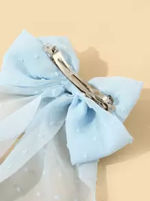 Casual Solid Color Bow Hair Clip, Suitable For Everyday Wear Claw Clips Hair Claws Hair Barrettes, School Stuff, Elegant, College, Bows, Cute, Hair Accessories, Head Accessories - Mint Blue - View 2