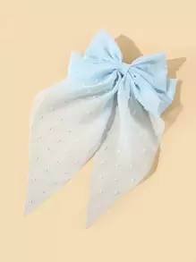 Casual Solid Color Bow Hair Clip, Suitable For Everyday Wear Claw Clips Hair Claws Hair Barrettes, School Stuff, Elegant, College, Bows, Cute, Hair Accessories, Head Accessories - Mint Blue - View 3