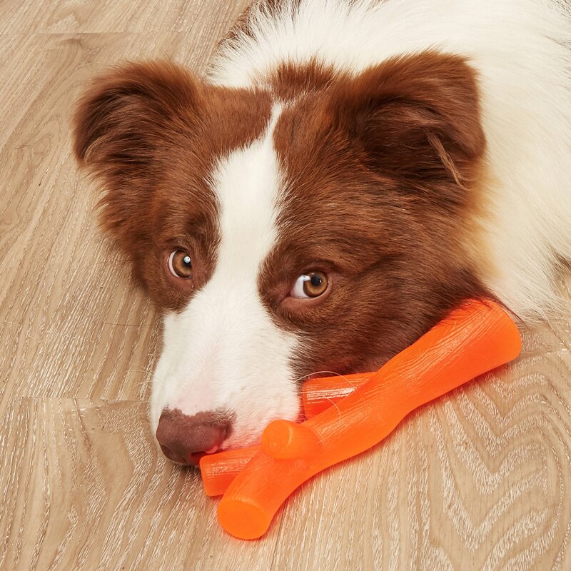 

1pc Tree Branch Shaped Pet Chew Toy, Orange