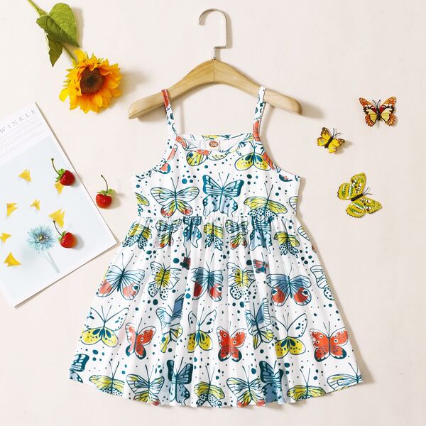 

Toddler Girls Allover Butterfly Print Cami Dress, Multicolor