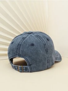 Men Letter Embroidered Baseball Cap - Navy Blue - View 2
