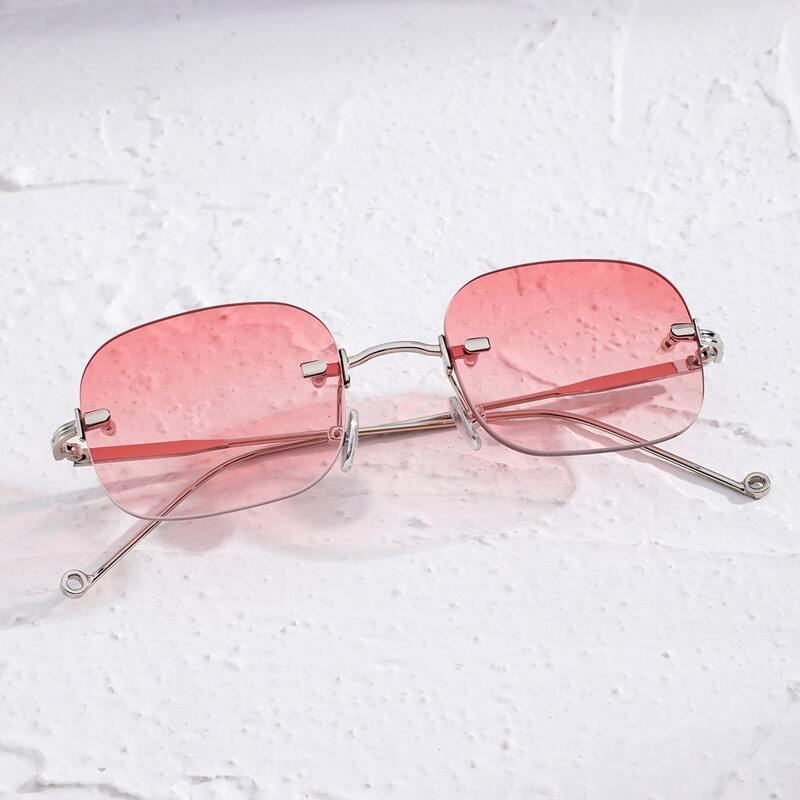 

Rimless Square Frame Sunglasses