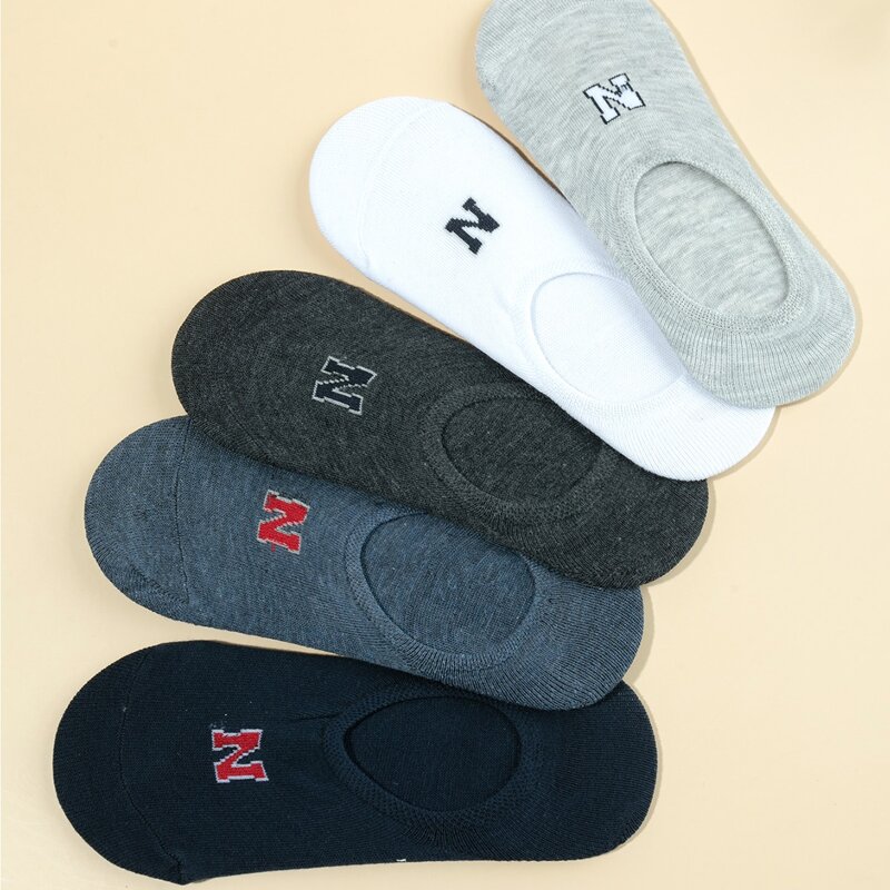 

5pairs Letter Invisible Socks, Multicolor