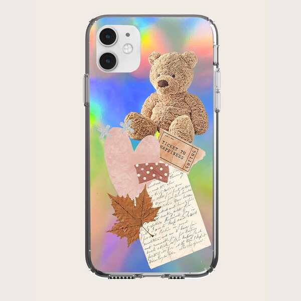 

Cartoon Bear Laser Phone Case, Multicolor