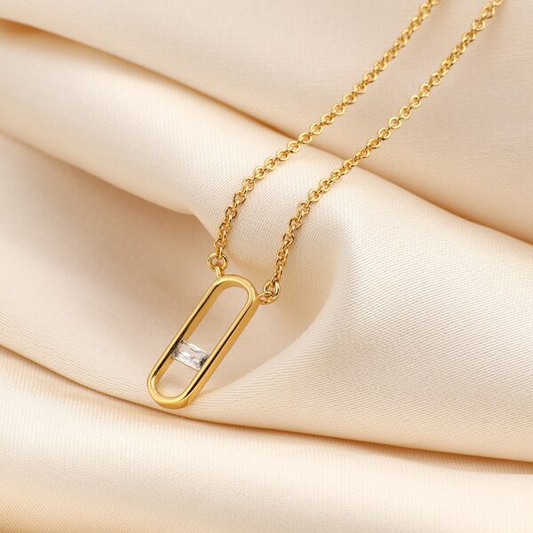 

Zircon Detail Gold Plated Necklace