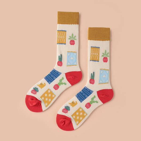 

Color Block Crew Socks, Multicolor