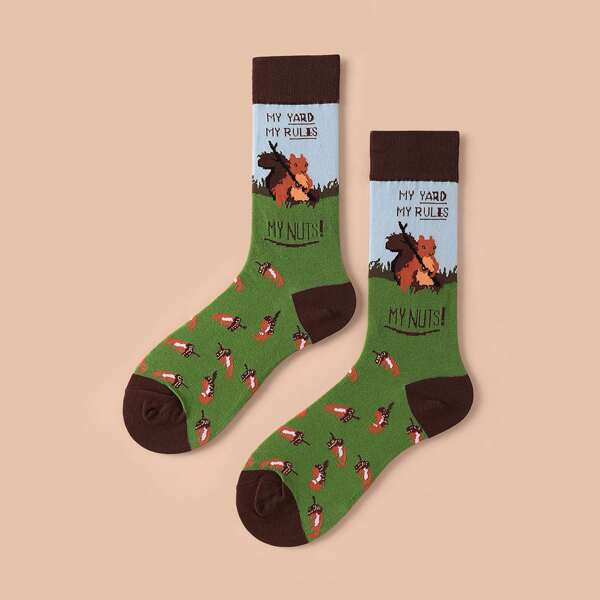 

Animal Print Crew Socks, Multicolor