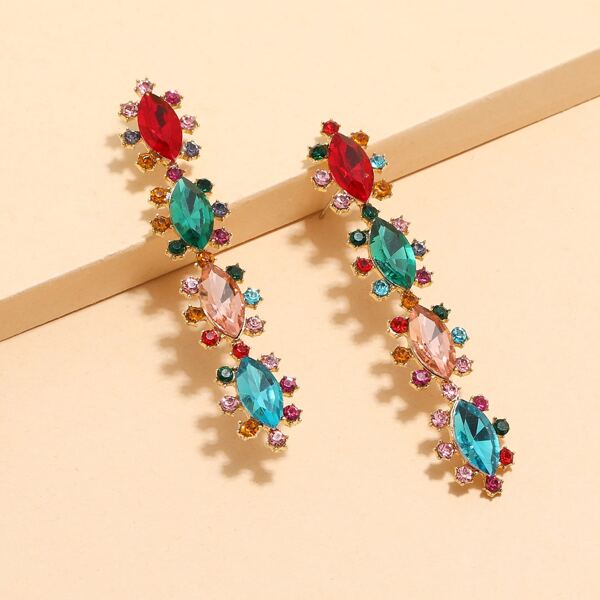 

Gemstone Decor Drop Earrings, Multicolor