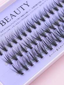 60 rosas de fusión en caliente autoadhesivas de piel artificial mezcladas largas en una caja para uso diario o fiesta,pestañas pestans extensiones de pestañas - Negro - Ver 9