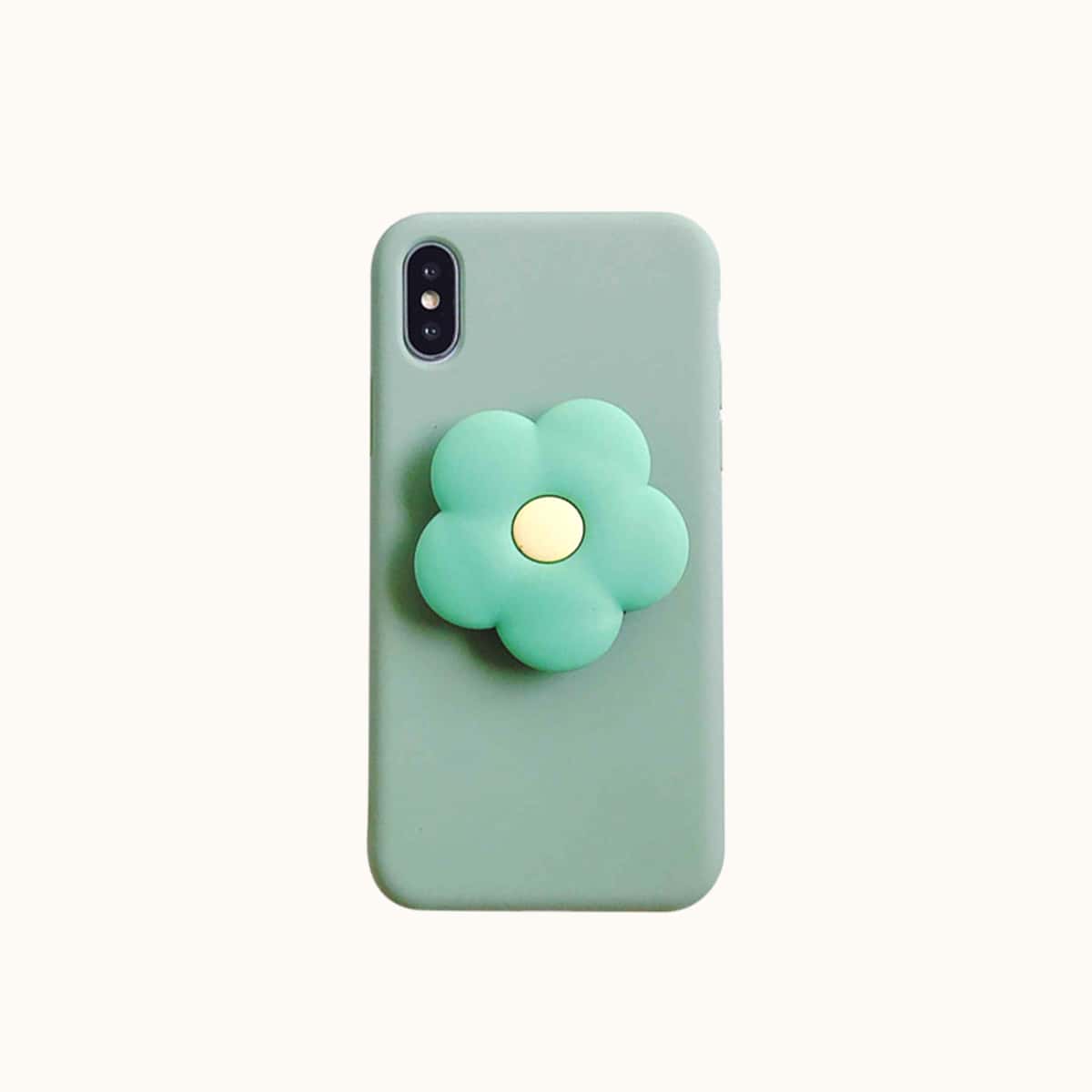 

1pc Phone Case With 1pc Flower Shaped Phone Holder, Multicolor