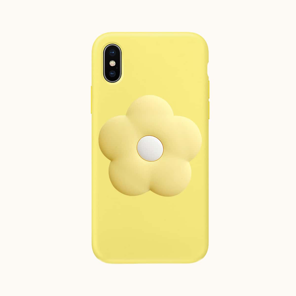 

1pc Phone Case With 1pc Flower Shaped Phone Holder, Multicolor
