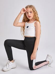 Tween Girl Contrast Side Seam Leggings