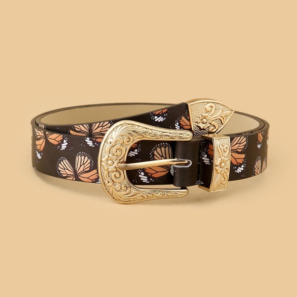 

Butterfly Print Belt, Multicolor