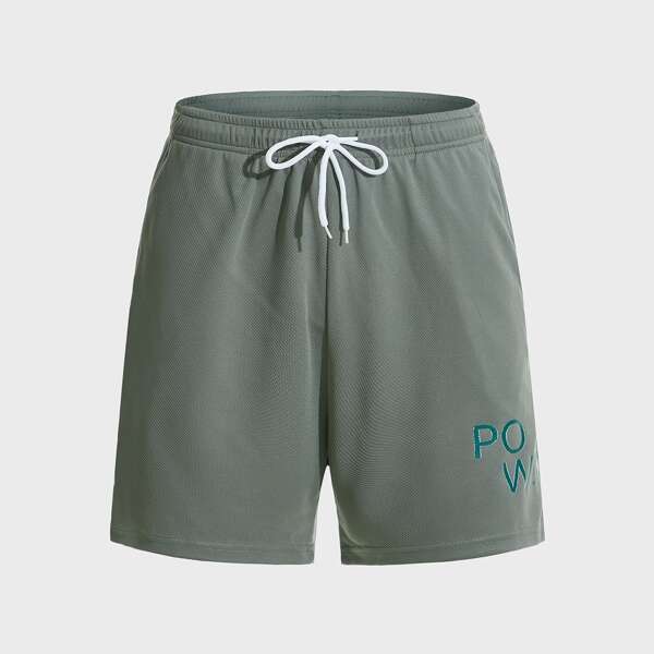 

Men Letter Graphic Sports Shorts, Light grey