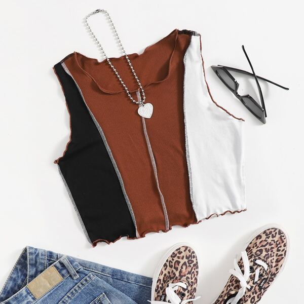 

Lettuce Edge Colorblock Tank Top, Multicolor