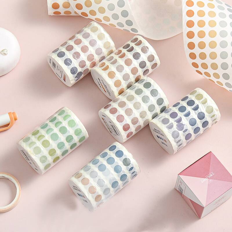 

1roll Random Round Sticker, Multicolor