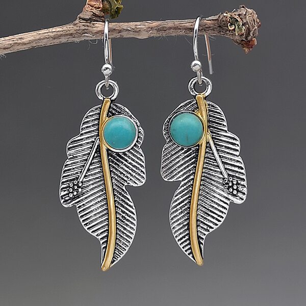 

Textured Metal Leaf Drop Earrings, Multicolor
