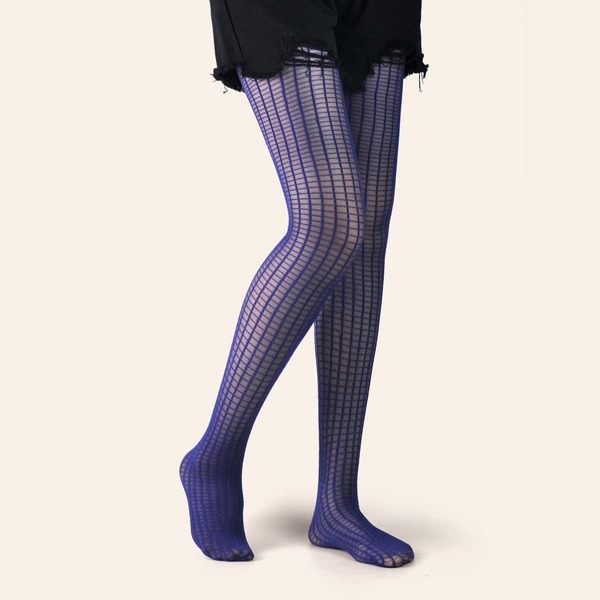 

Plaid Pattern Tights, Blue
