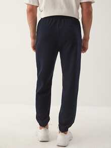 Manfinity Pantalones con estampado de letra - Azul Marino - Ver 2