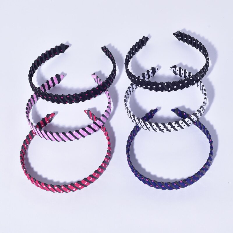 

6pcs Polka Dot Headband, Multicolor