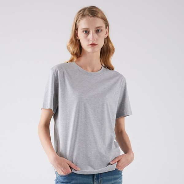 

Solid Round Neck Tee, Grey