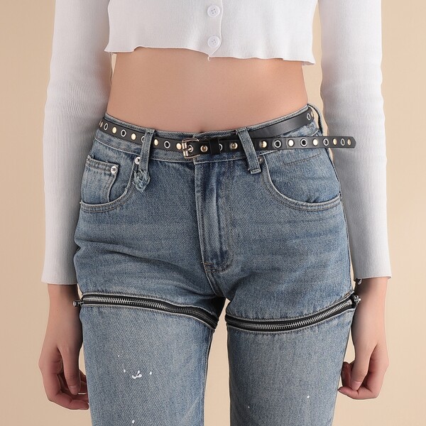 

Simple Grommet Belt, Black