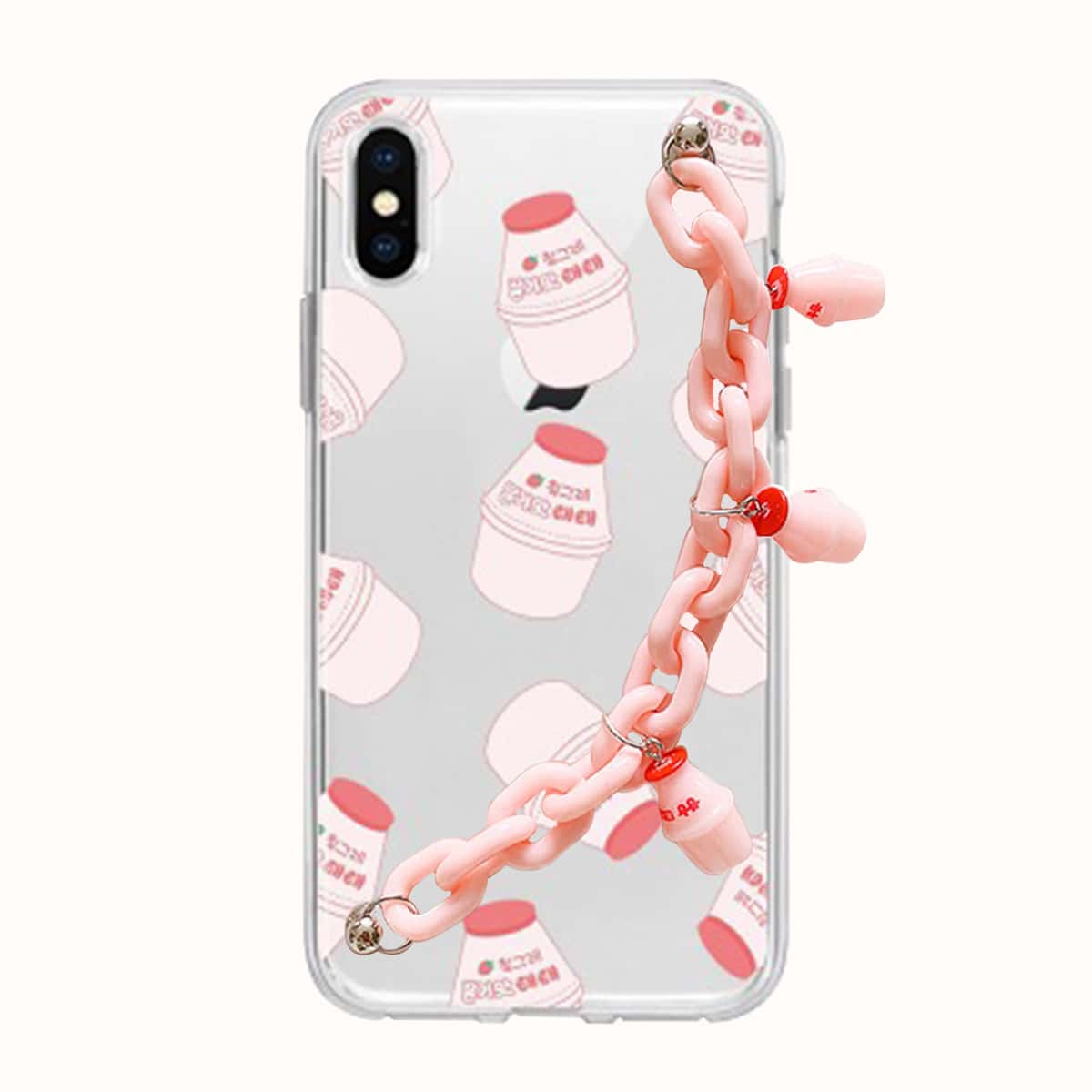 

Cartoon Bottle Hand Strap Phone Case, Multicolor