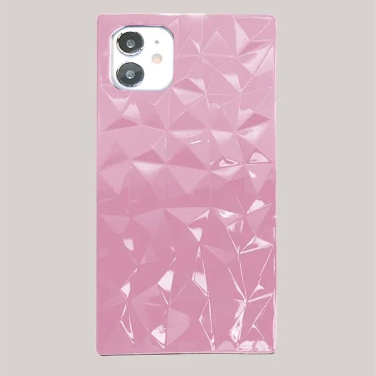 

Geometric Print Phone Case, Pink