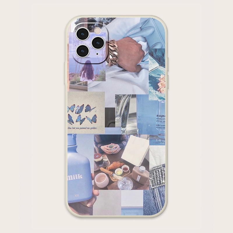 

Aesthetic Collage Print Phone Case, Multicolor