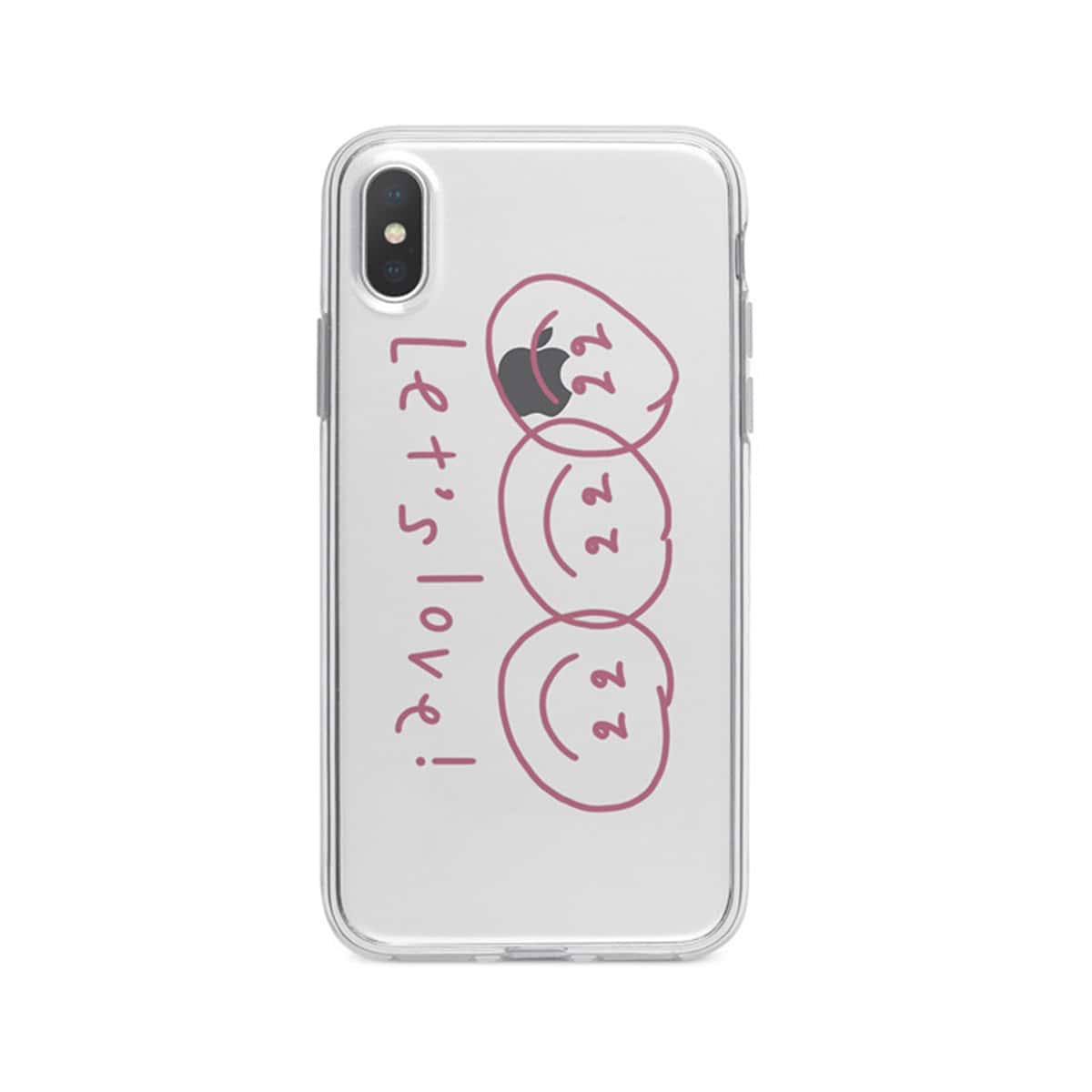 

Smile Print Clear Phone Case, Purple