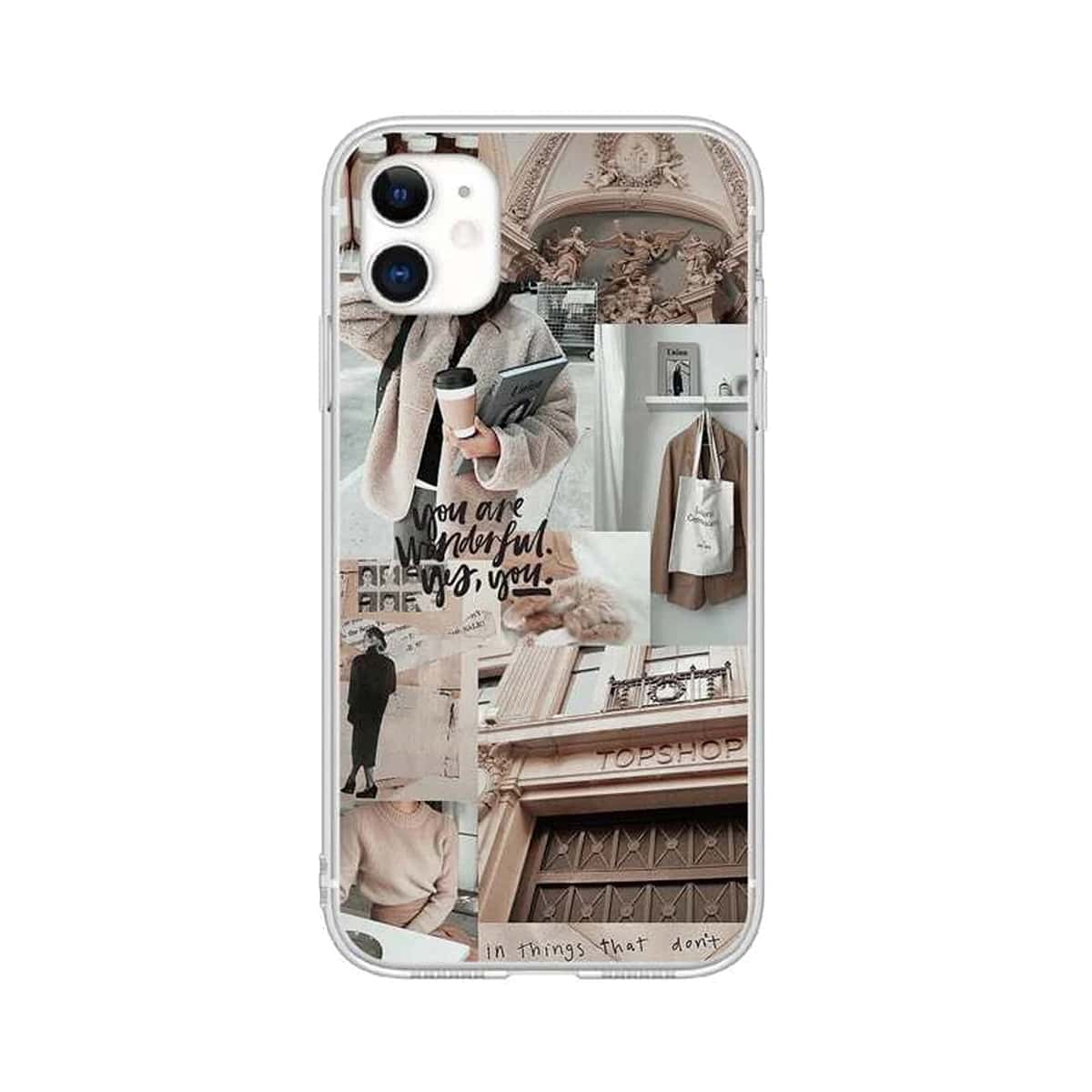

Aesthetic Collage Print Phone Case, Multicolor
