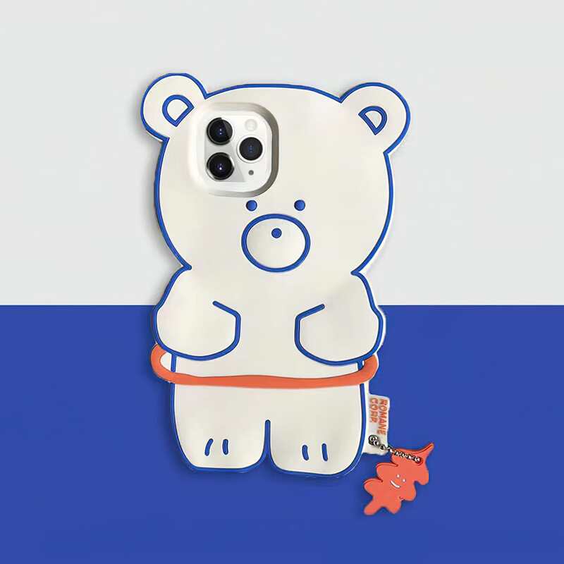 

Cartoon Bear Design Phone Case, Multicolor