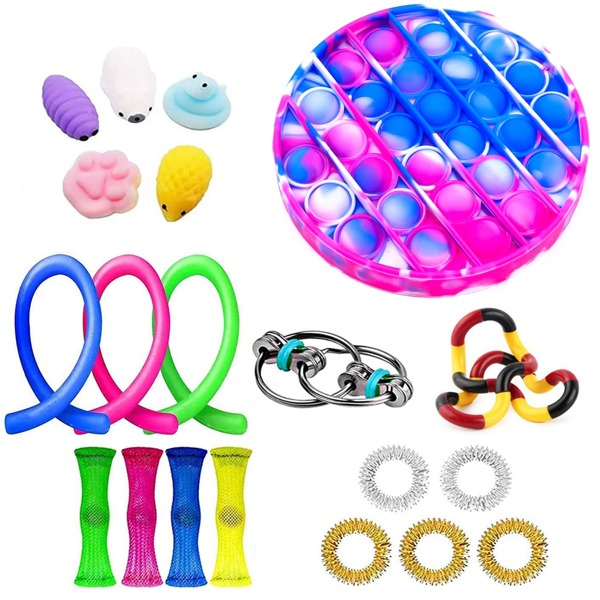 

20pcs Push Bubble Toy Set, Multicolor