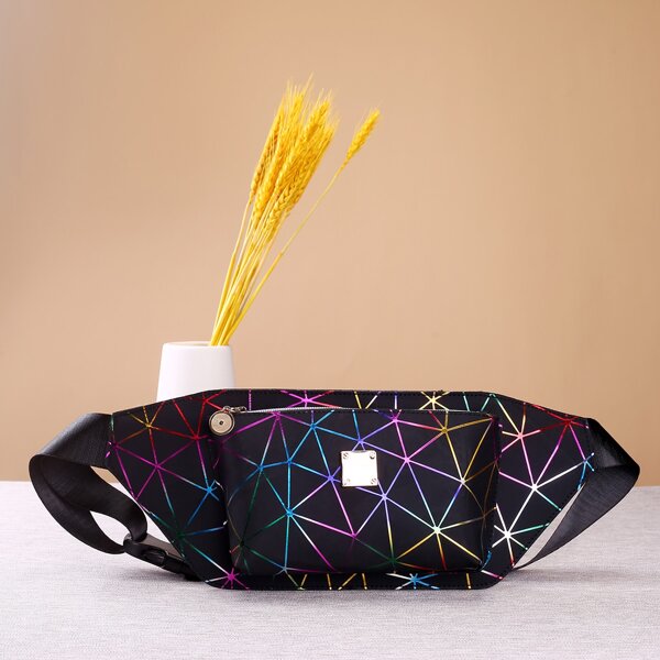 

Geo Graphic Fanny Pack, Black