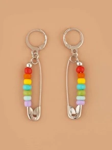 Hoa tai thả thiết kế ghim - Bạc - Xem 2