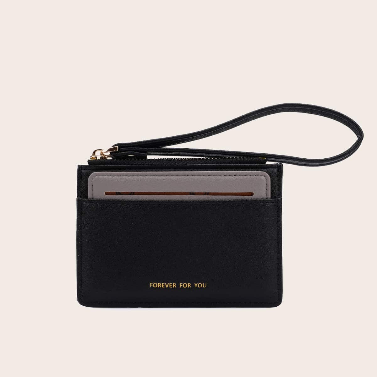 

Simple Zip Card Holder, Black